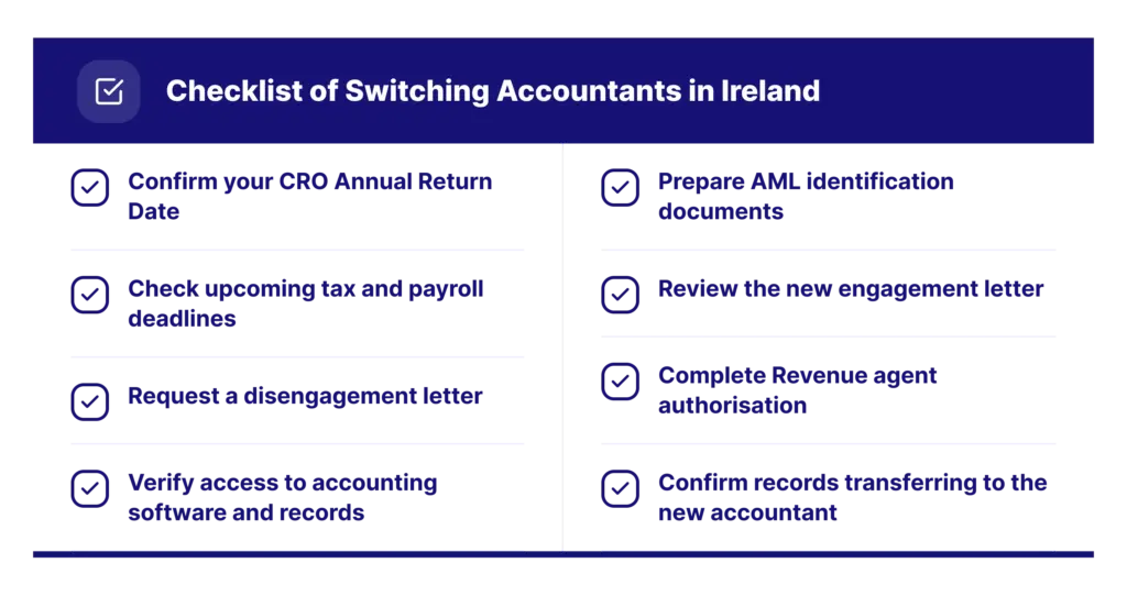 Checklist of Switching Accountants in Ireland