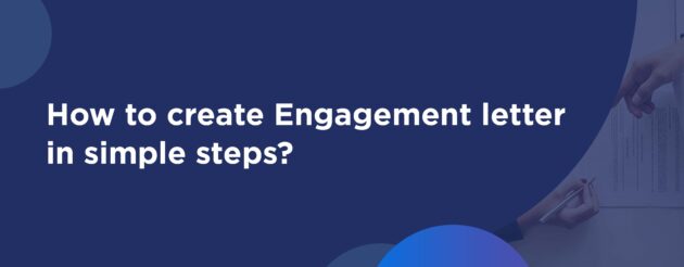Header image with text: How to create an engagement letter in simple steps, showing hands reviewing a document.