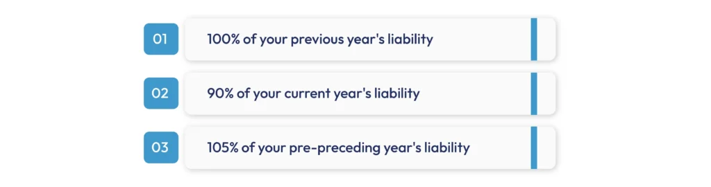 Preliminary tax requirements