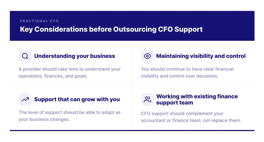 key considerations before outsourcing cfo support